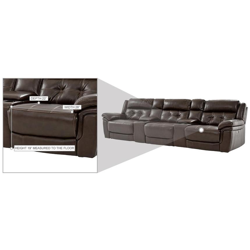 Stallion Brown Home Theater Leather Seating with 5PCS/3PWR  alternate image, 9 of 10 images.