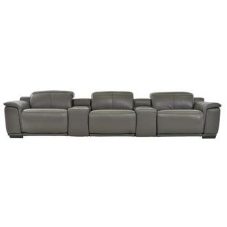 Davis 2.0 Dark Gray Home Theater Leather Seating with 5PCS/3PWR