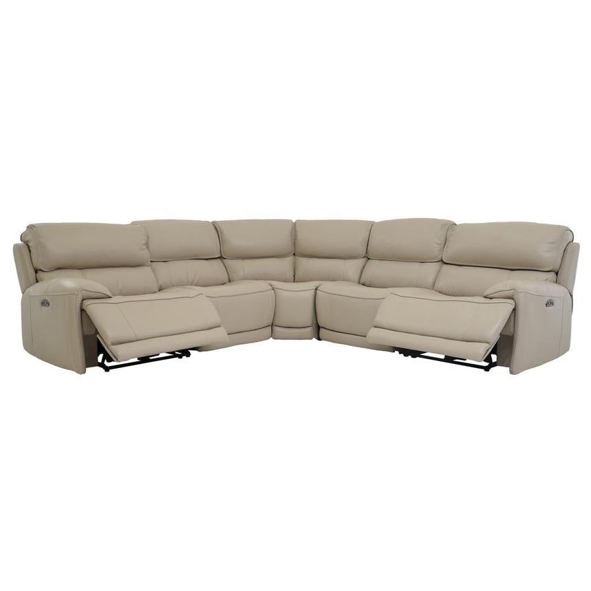 Cody Cream Leather Power Reclining Sectional with 5PCS/2PWR alternate image, 2 of 7 images.