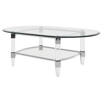 Caroline Silver Oval Coffee Table