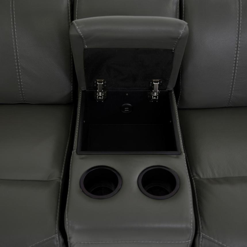 Austin Dark Gray Home Theater Leather Seating with 5PCS/3PWR  alternate image, 10 of 12 images.