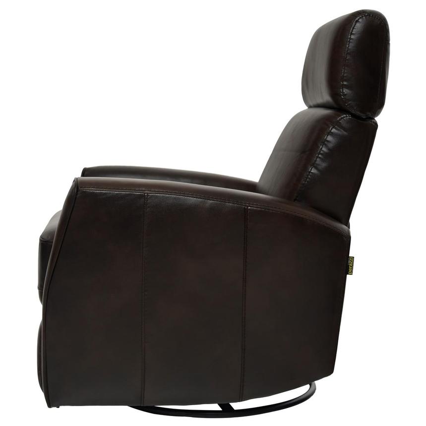 Lucca Brown Leather Power Swivel Glider Recliner  alternate image, 4 of 10 images.