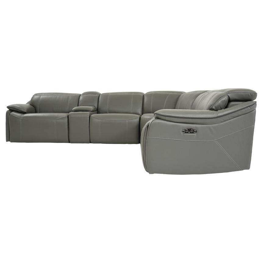 Austin Dark Gray Leather Power Reclining Sectional with 6PCS/2PWR  alternate image, 4 of 10 images.