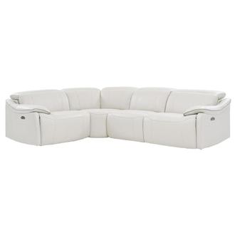 Austin Light Gray Leather Power Reclining Sectional with 4PCS/2PWR