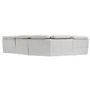 Austin Light Gray Leather Power Reclining Sectional with 4PCS/2PWR  alternate image, 5 of 9 images.