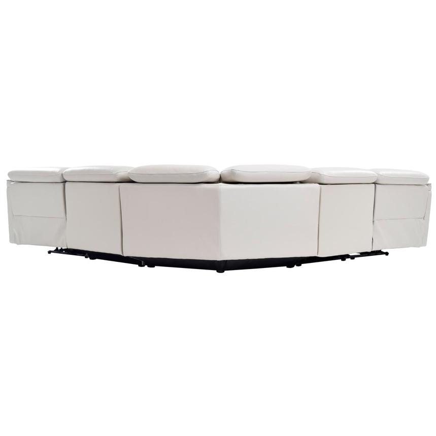 Austin Light Gray Leather Power Reclining Sectional with 5PCS/2PWR alternate image, 5 of 9 images.