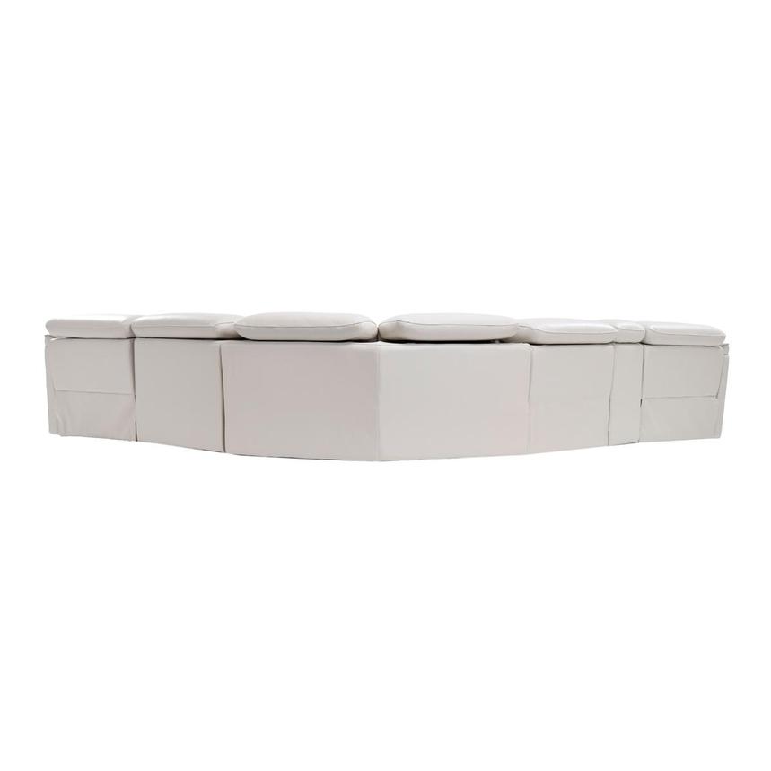 Austin Light Gray Leather Power Reclining Sectional with 6PCS/2PWR alternate image, 5 of 10 images.