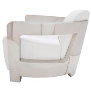 Aviator II White Leather Accent Chair  alternate image, 3 of 7 images.