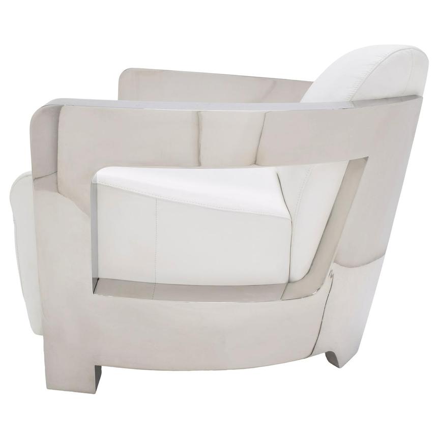 Aviator II White Leather Accent Chair alternate image, 3 of 7 images.