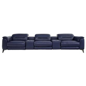 Anabel Blue Home Theater Leather Seating