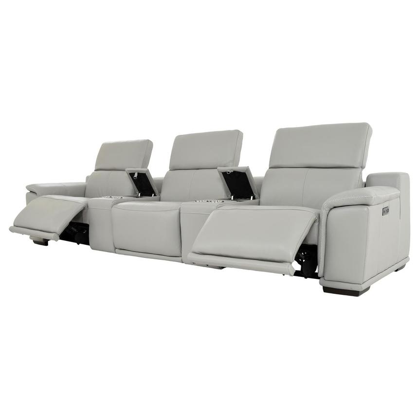 Davis 2.0 Silver Home Theater Leather Seating with 5PCS/2PWR  alternate image, 3 of 11 images.