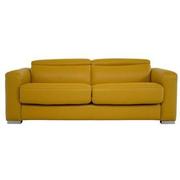 Bay Harbor Yellow Leather Sleeper  main image, 1 of 12 images.