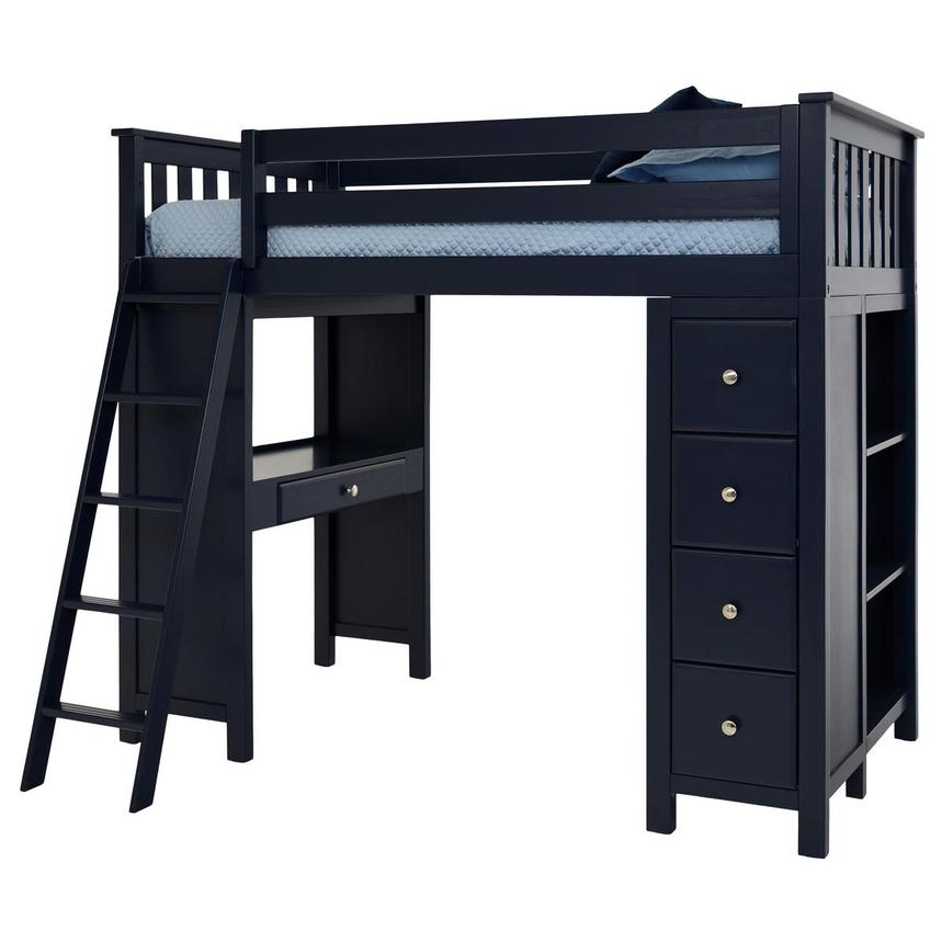 Haus Blue Twin Loft Bed w/Desk & Chest  alternate image, 5 of 14 images.