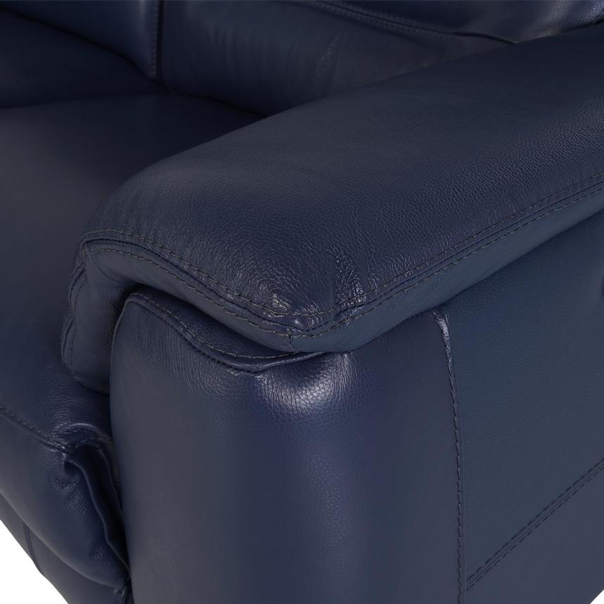 Anabel Blue Leather Power Reclining Sectional with 5PCS/3PWR  alternate image, 5 of 7 images.