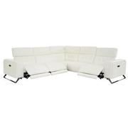 Anchi White Leather Power Reclining Sectional with 5PCS/3PWR  alternate image, 3 of 11 images.