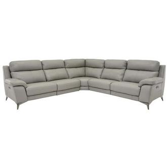 Barry Gray Leather Power Reclining Sectional with 5PCS/2PWR