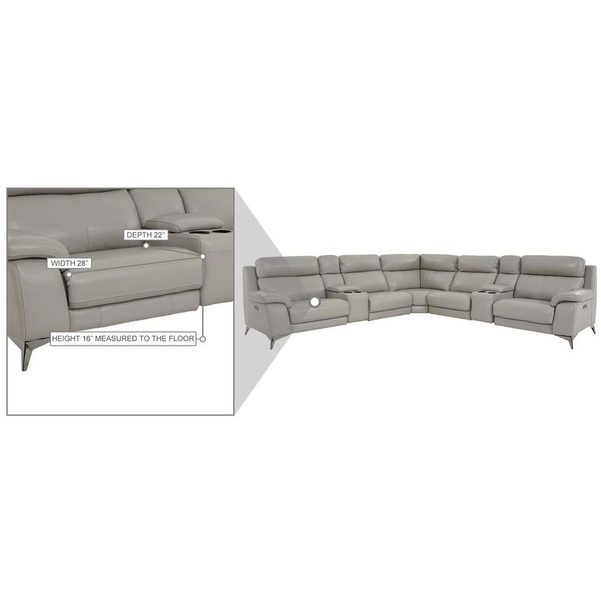 Barry Gray Leather Power Reclining Sectional with 7PCS/3PWR  alternate image, 14 of 14 images.