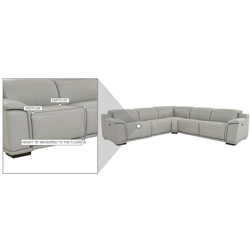 Davis 2.0 Light Gray Leather Power Reclining Sectional with 5PCS/2PWR  alternate image, 10 of 10 images.