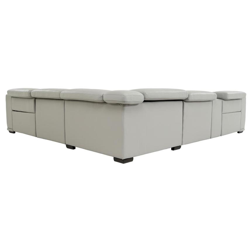 Davis 2.0 Light Gray Leather Power Reclining Sectional with 6PCS/2PWR  alternate image, 4 of 11 images.