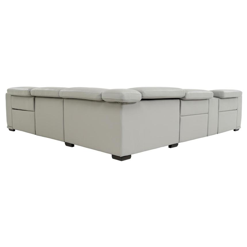 Davis 2.0 Light Gray Leather Power Reclining Sectional with 6PCS/3PWR  alternate image, 4 of 11 images.