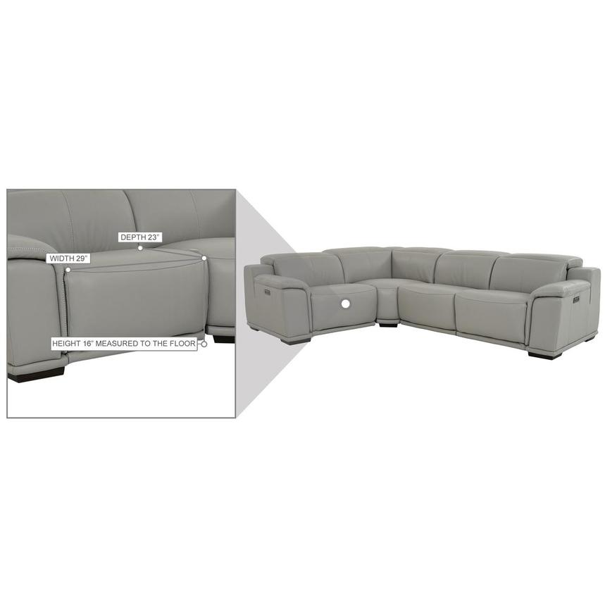Davis 2.0 Light Gray Leather Power Reclining Sectional with 4PCS/2PWR  alternate image, 10 of 10 images.