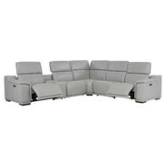 Davis 2.0 Silver Leather Power Reclining Sectional with 6PCS/2PWR  alternate image, 2 of 12 images.