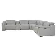 Davis 2.0 Silver Leather Power Reclining Sectional with 7PCS/3PWR  alternate image, 3 of 12 images.