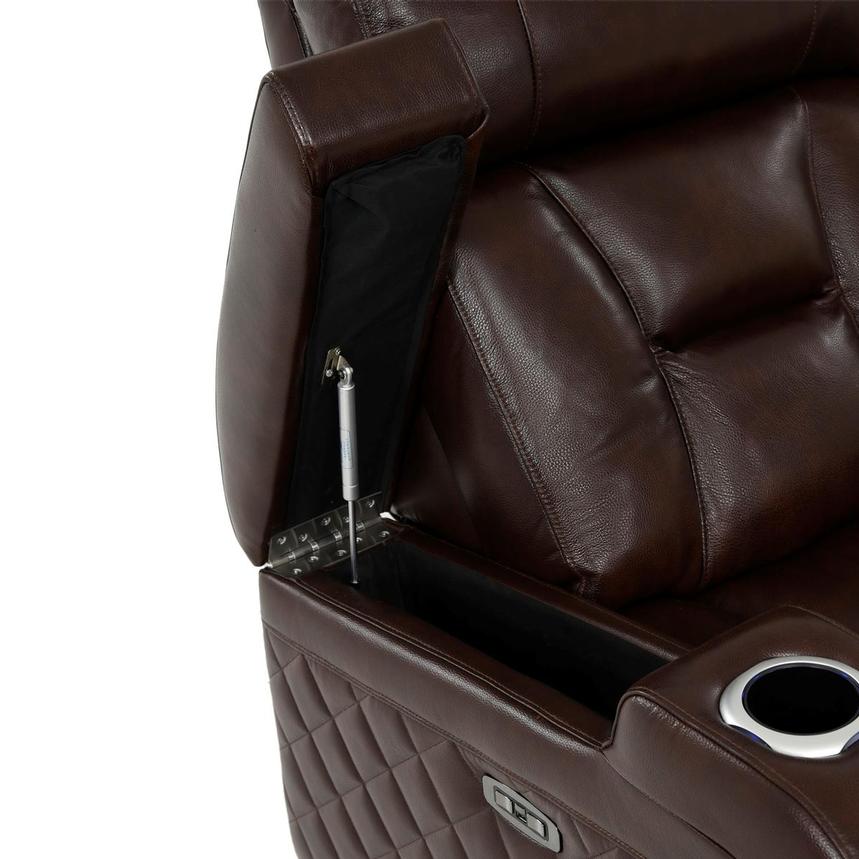 Gio Brown Leather Power Recliner  alternate image, 9 of 14 images.
