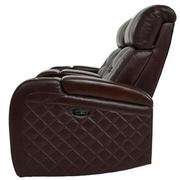 Gio Brown Leather Power Reclining Sofa w/Console  alternate image, 4 of 15 images.
