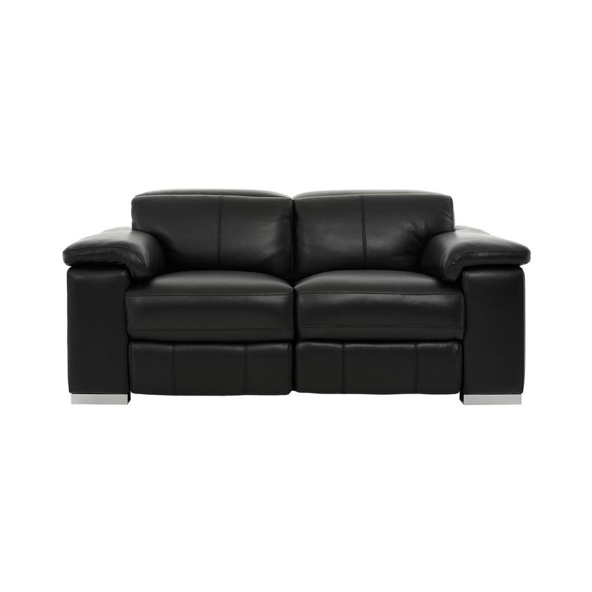 Charlie Black Leather Power Reclining, Reclining Leather Loveseat