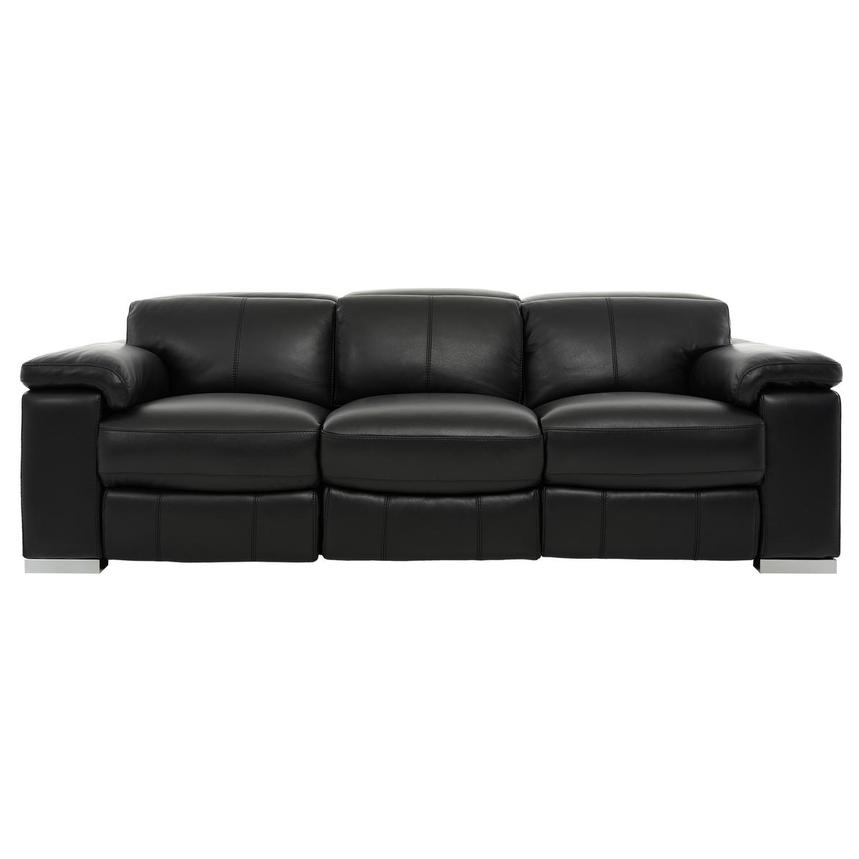 Charlie Black Leather Power Reclining, Large Black Leather Reclining Sectional Couches