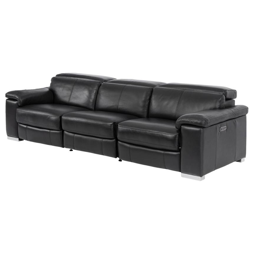 Charlie Black Leather Power Reclining Sofa alternate image, 3 of 8 images.