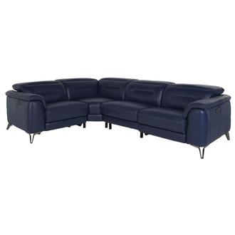 Navy blue leather online power recliner