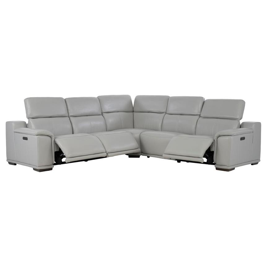 Davis 2.0 Tan Leather Power Reclining Sectional with 5PCS/3PWR alternate image, 2 of 12 images.