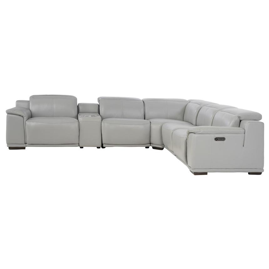 Davis 2.0 Silver Leather Power Reclining Sectional with 6PCS/2PWR alternate image, 3 of 12 images.