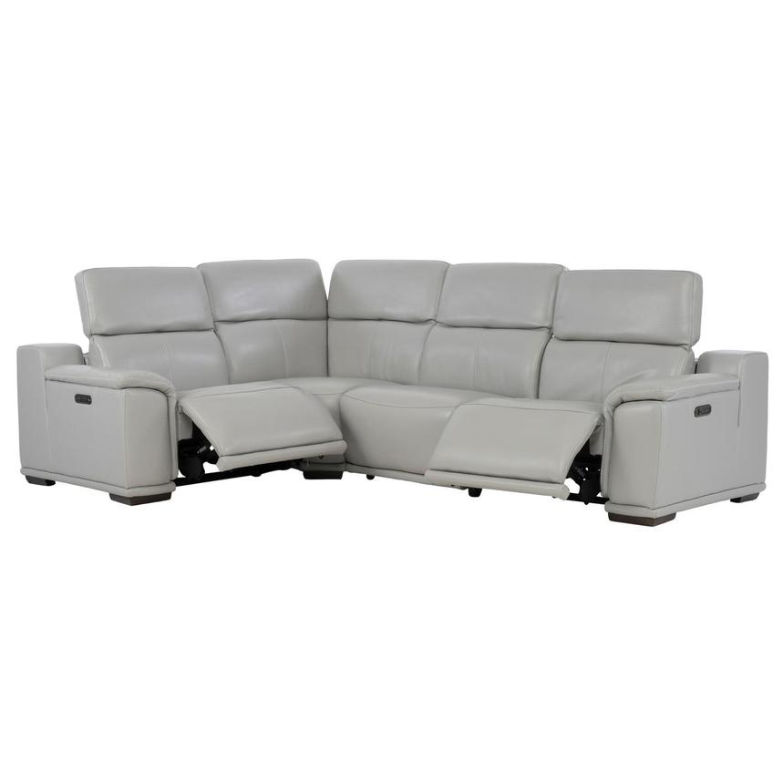 Davis 2.0 Silver Leather Power Reclining Sectional with 4PCS/2PWR alternate image, 2 of 10 images.