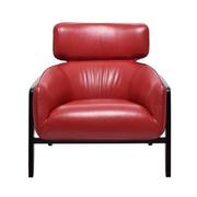 Arlene Red Leather Accent Chair  alternate image, 2 of 8 images.