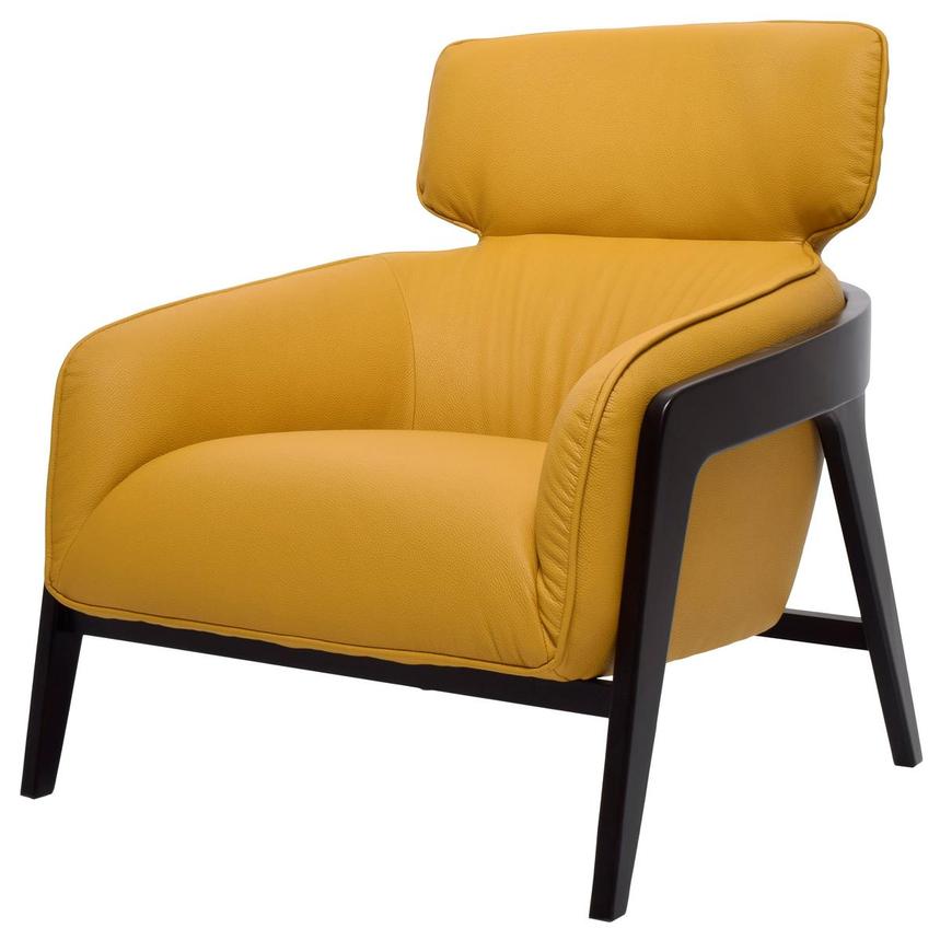 yellow leather accent chair