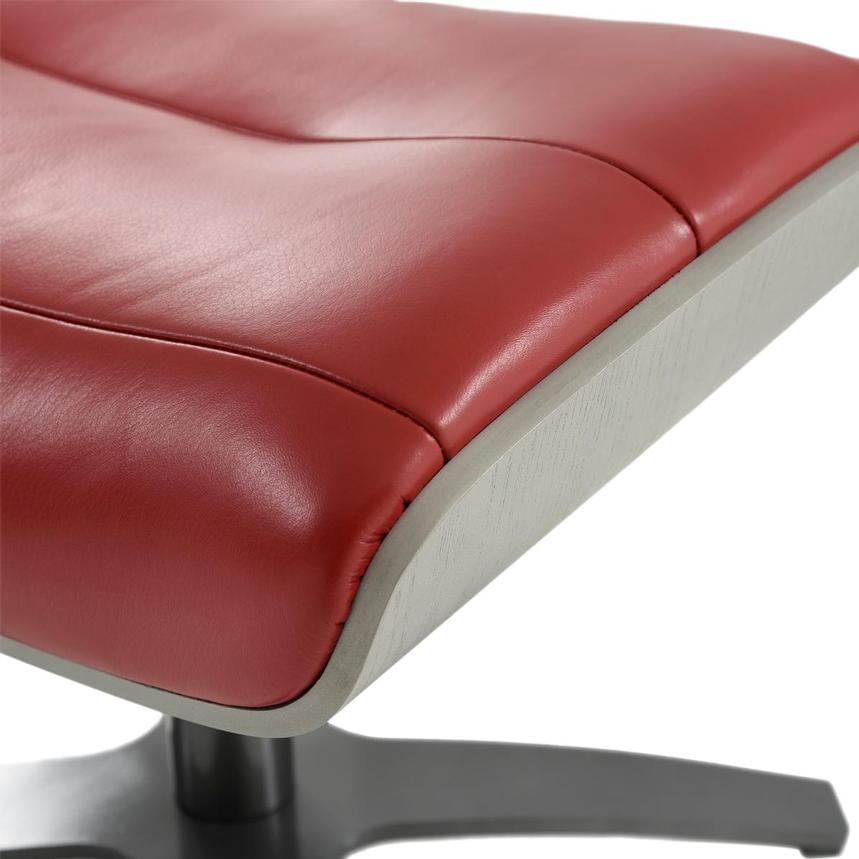 Enzo II Red Leather Ottoman  alternate image, 6 of 7 images.