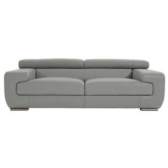 Grace Light Gray Leather Sofa
