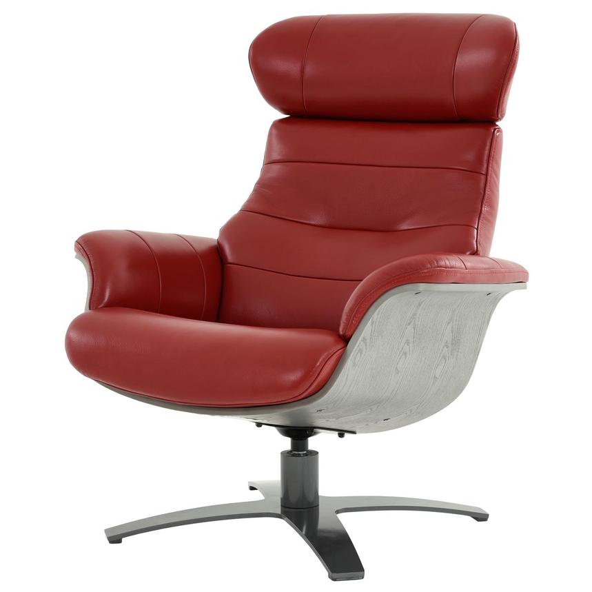 Enzo II Red Leather Swivel Chair  main image, 1 of 12 images.