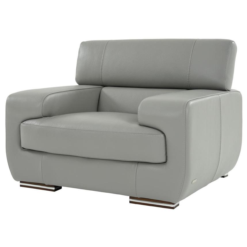 Grace Light Gray Leather Chair El, Gray Leather Chair And A Half
