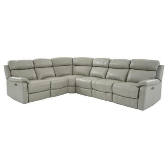 Ronald 2.0 Gray Leather Power Reclining Sectional with 6PCS/3PWR