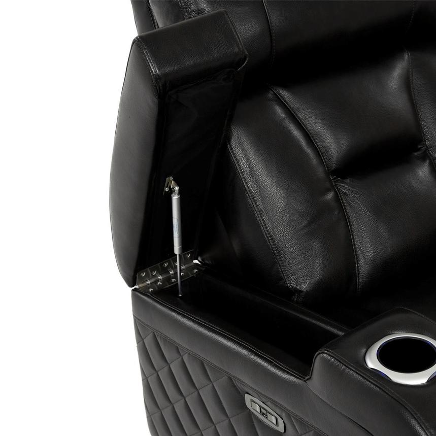 Gio Black Leather Power Recliner  alternate image, 9 of 14 images.