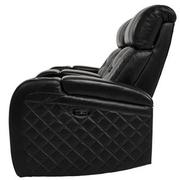 Gio Black Leather Power Reclining Sofa w/Console  alternate image, 4 of 15 images.