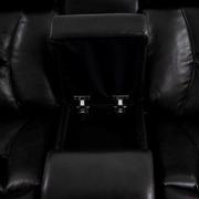 Gio Black Leather Power Reclining Sofa w/Console  alternate image, 9 of 15 images.