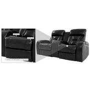 Gio Black Leather Power Reclining Sofa w/Console  alternate image, 14 of 15 images.