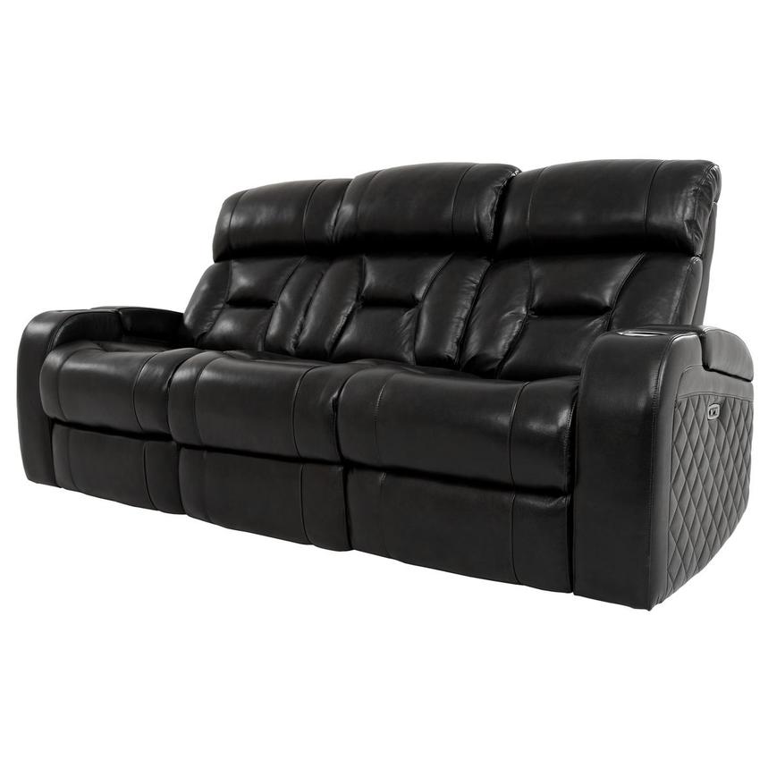 Gio Black Leather Power Reclining Sofa alternate image, 2 of 18 images.