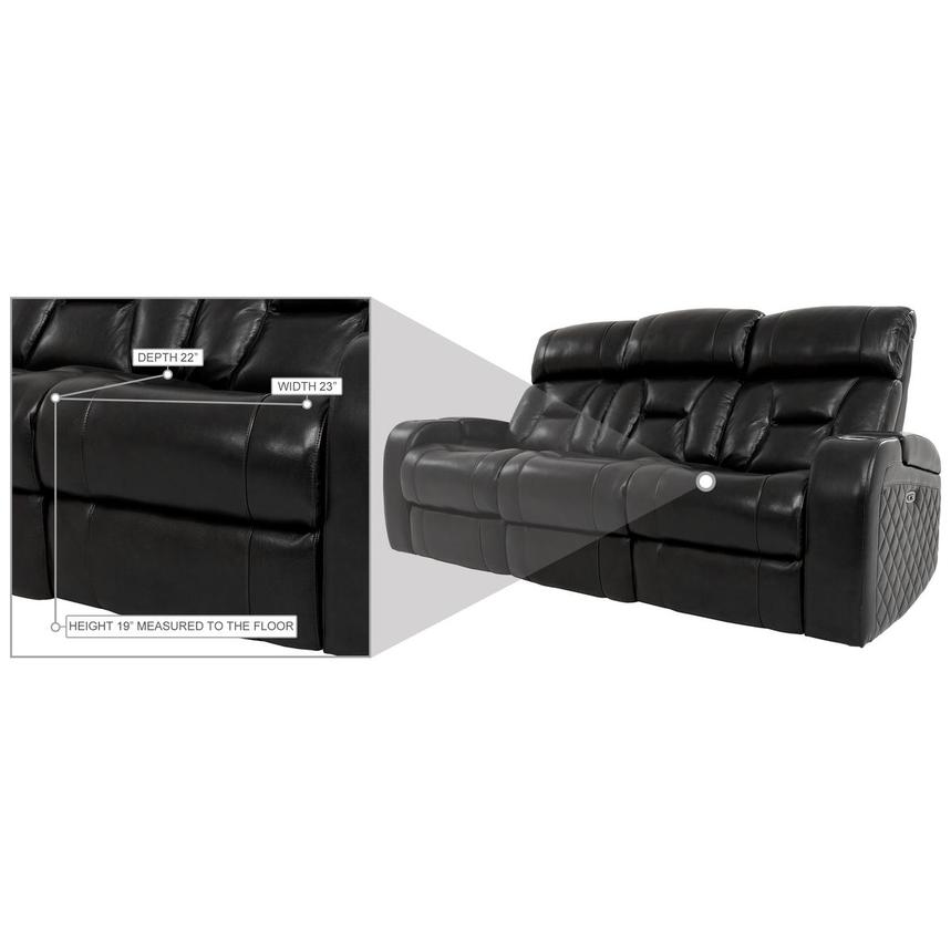 Gio Black Leather Power Reclining Sofa alternate image, 17 of 18 images.