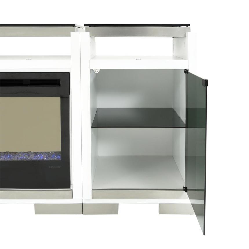 Teire White Electric Fireplace w/Cabinets  alternate image, 7 of 17 images.